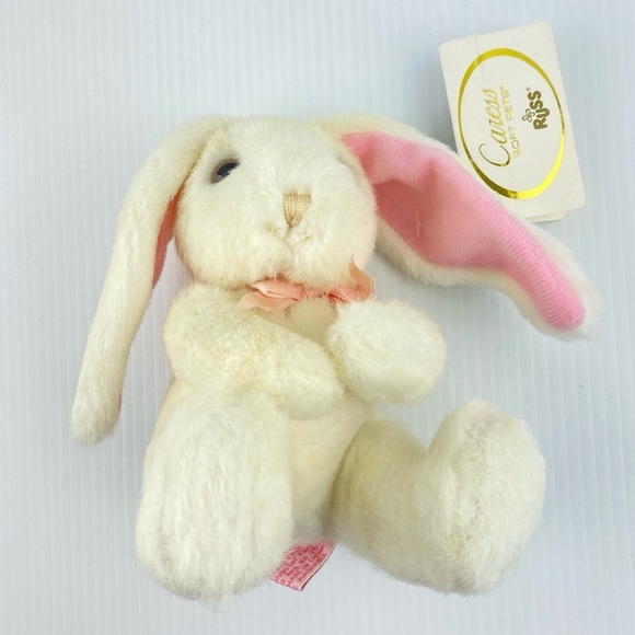 Russ Caress Soft Pets Bunny Rabbit Plush Teddy Bear Bean Bag Bottom 5 inches - Picture 5 of 10